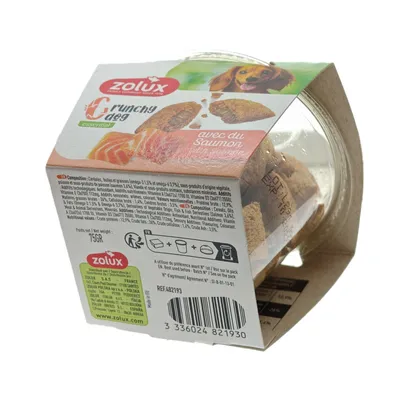Friandises Crunchy Dog Saumon 75 g pour chien