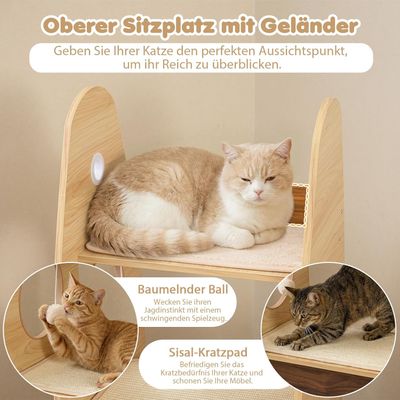 Giantex Raketen Kratzbaum Mit Ruhehaus, BezüGen Und Spielball
