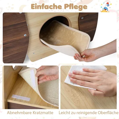 Giantex Raketenförmiger Kratzbaum Mit Ruhehaus Und Spielball Giantex Raketenförmiger Kratzbaum Mit Ruhehaus Und Spielball