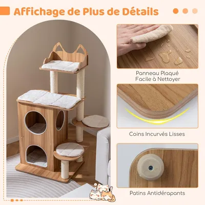 Giantex Arbre a Chat en Bois Massif,XXL avec 1 Condo de 2 Étagère Giantex Arbre a Chat en Bois Massif,XXL avec 1 Condo de 2 Étagère