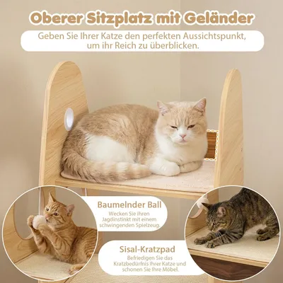 Giantex Raketenförmiger Kratzbaum Mit Ruhehaus Und Spielball Giantex Raketenförmiger Kratzbaum Mit Ruhehaus Und Spielball