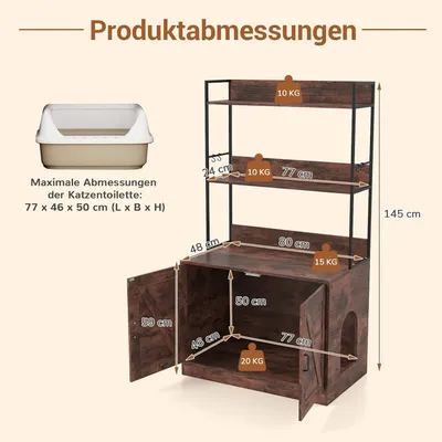 Giantex 2-In-1 Katzentoilettenschrank Mit Ablagen Und Seitlichem Eingang Giantex 2-In-1 Katzentoilettenschrank Mit Ablagen Und Seitlichem Eingang