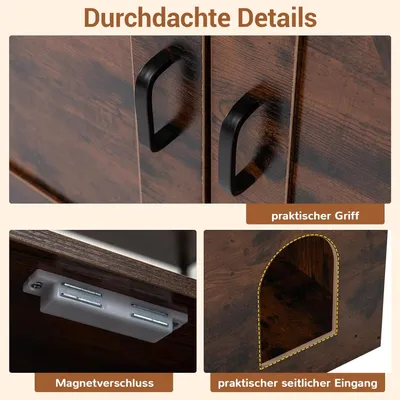 Giantex 2-In-1 Katzentoilettenschrank Mit Ablagen Und Seitlichem Eingang Giantex 2-In-1 Katzentoilettenschrank Mit Ablagen Und Seitlichem Eingang