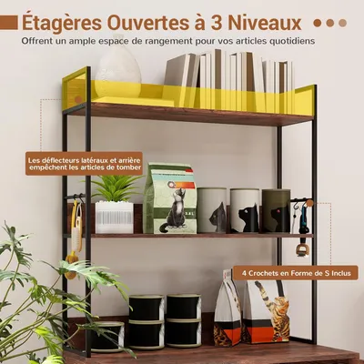 Giantex Meuble Litiere Chat 2 en 1, 80 x 48 x 145 CM