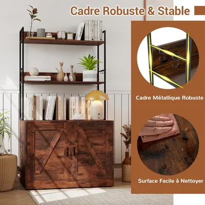 Giantex Meuble Litiere Chat 2 en 1, 80 x 48 x 145 CM