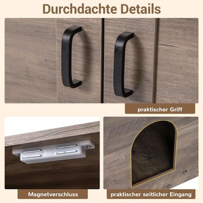 Giantex 2-In-1 Katzentoilettenschrank Mit Ablagen Und Seitlichem Eingang
