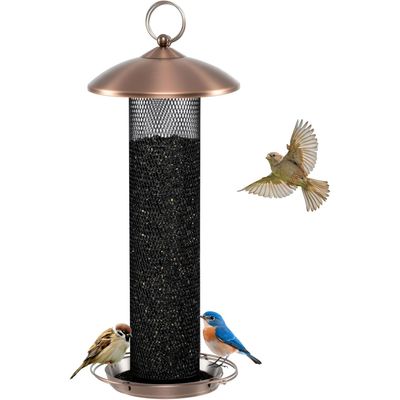 Giantex Mangeoire Oiseaux Exterieur à 3 Compartiments avec Toit