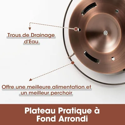 Giantex Mangeoire Oiseaux Exterieur à 3 Compartiments avec Toit