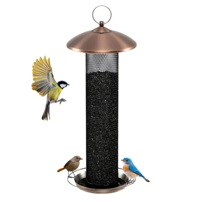Giantex Vogelfutterstelle Für Den Außenbereich Mit 3 Fächern Und Dach