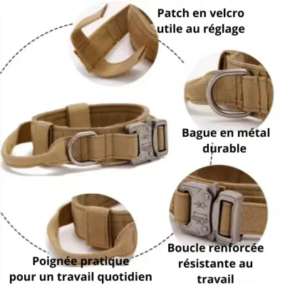 Must&Co - Collier Tactique avec Poignée pour Chien