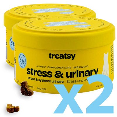 Treatsy Complément alimentaire Chat, Stress & Système urinaire Treatsy Stress & Système Urinaire pour chat - 2 boîtes de 120  compléments