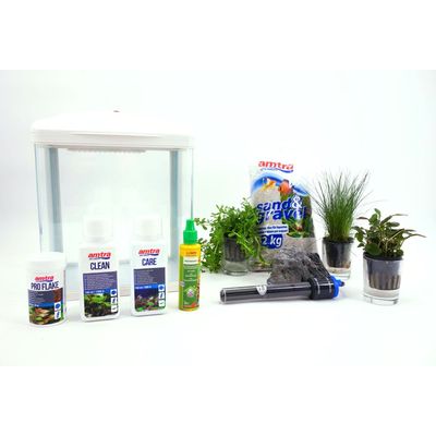 AquaOne Nano Aquarium, 7L, avec décoration, système de filtration complet