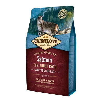 Croquettes Carnilove Sans Céréales Saumon pour Chat Digestion & Poils Longs Croquettes Carnilove Sans Céréales Saumon pour Chat Digestion & Poils Longs
