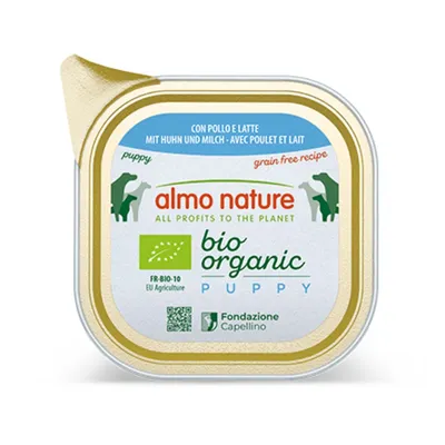 Almo Nature - Pâtées Bio Sans Céréales au Poulet pour Chiot Almo Nature - Pâtées Bio Sans Céréales au Poulet pour Chiot