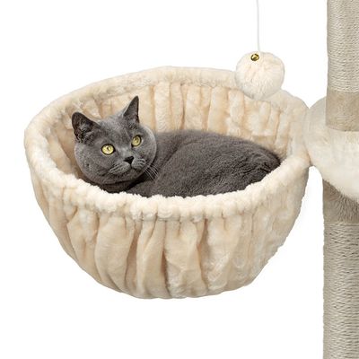 lionto hamac en peluche douce pour arbre à chat avec cadre métallique