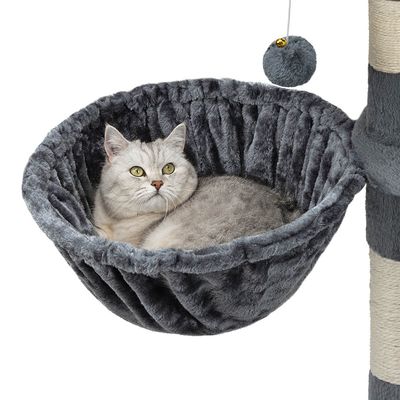 lionto hamac en peluche douce pour arbre à chat avec cadre métallique