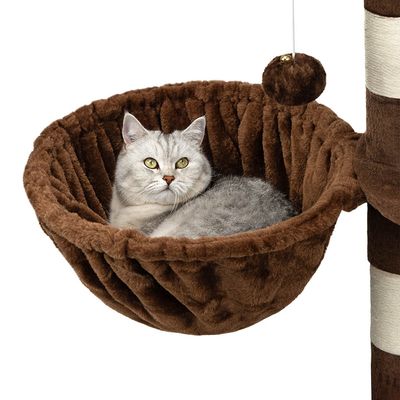 lionto hamac en peluche douce pour arbre à chat avec cadre métallique