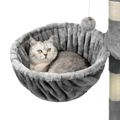 lionto hamac en peluche douce pour arbre à chat avec cadre métallique