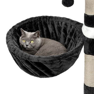 lionto hamac en peluche douce pour arbre à chat avec cadre métallique