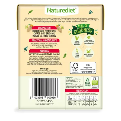 Nourriture humide sans céréales Naturediet Feel Good Poulet 18 x 390g