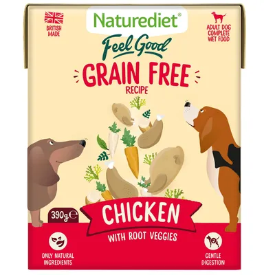 Nourriture humide sans céréales Naturediet Feel Good Poulet 18 x 390g