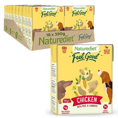 Nourriture humide pour chiens Naturediet Feel Good Poulet 18 x 390g