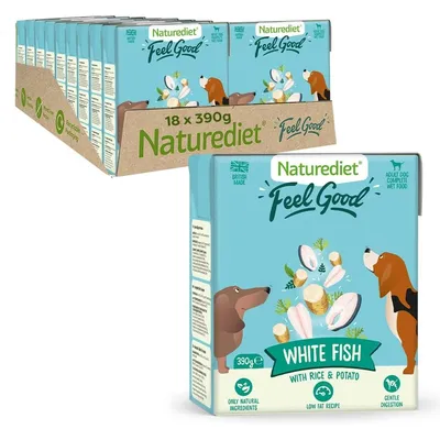 Nourriture humide pour chiens Naturediet Feel Good Poisson Blanc 18 x 390g