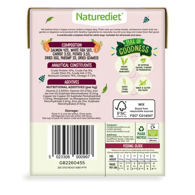 Nourriture humide sans céréales Naturediet Feel Good Saumon 18 x 390g