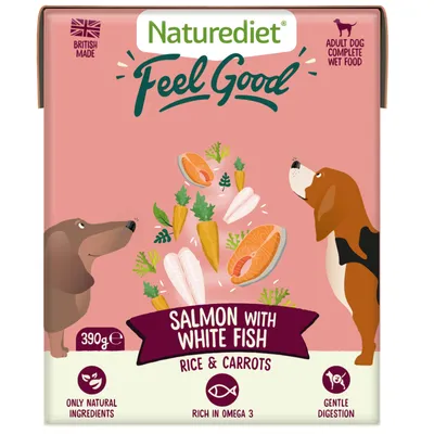 Nourriture humide pour chiens Naturediet Feel Good Saumon 18 x 390g Nourriture humide pour chiens Naturediet Feel Good Saumon 18 x 390g