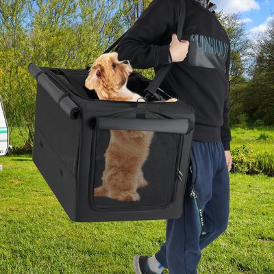 Giantex Cage Transports Chiens Chats Extensible, 5 Fenêtres Aérées