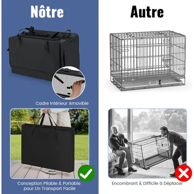 GIANTEX Cage Transports Chiens Chats Extensible, 5 Fenêtres Aérées