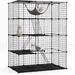 Giantex Cage pour Chat Chien, 4 Niveaux avec Hamac, Fenêtre de Ciel