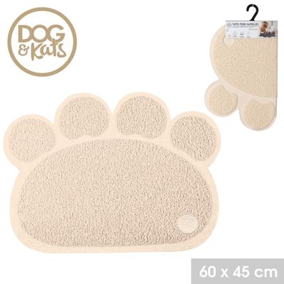 DOG & Kats - Tapis de gamelle antidérapant en forme de patte MAYA