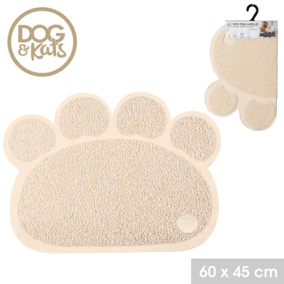 DOG & Kats - Tapis de gamelle antidérapant en forme de patte MAYA