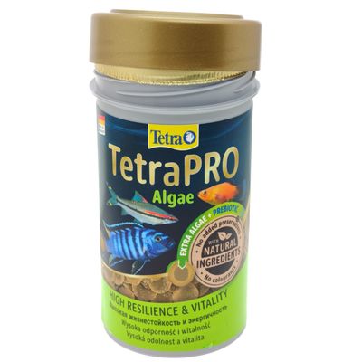 Aliment complet pour poissons d'aquarium herbivores, crisps à la spiruline
