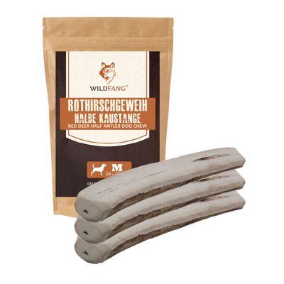 Wildfang — Demi-bois de cerf à mâcher, 100 % naturel Lot de 3 - S