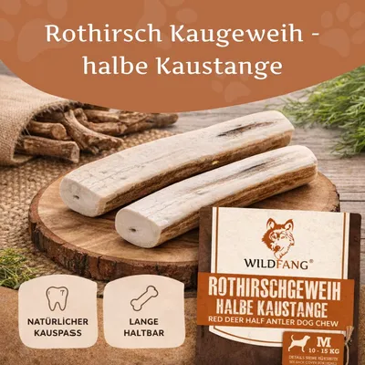Wildfang — Demi-bois de cerf à mâcher, 100 % naturel