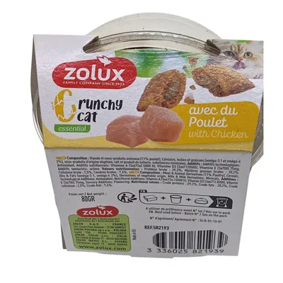 Friandise Crunchy Cat Poulet 80 gr pour chat
