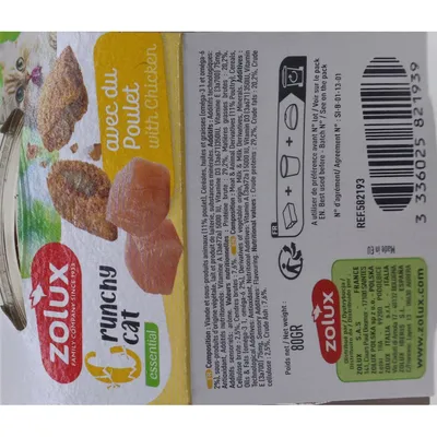 Friandise Crunchy Cat Poulet 80 gr pour chat