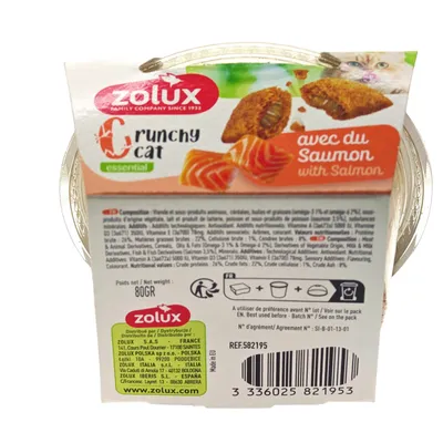 Friandise Crunchy Cat Saumon 80 gr pour chat