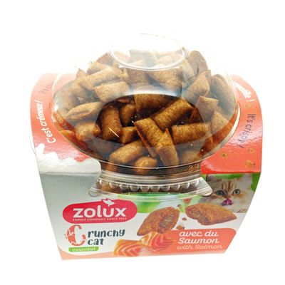 Friandise Crunchy Cat Saumon 80 gr pour chat