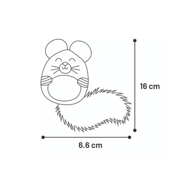Souris en peluche avec plumes, cataire et crépitement