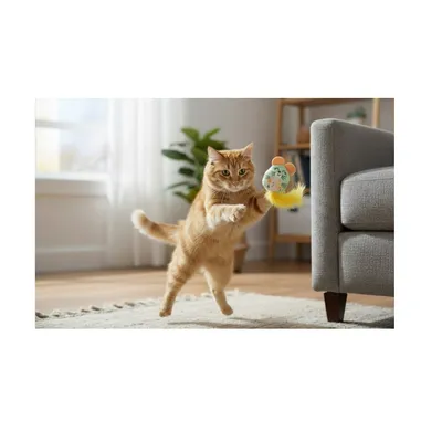 Souris en peluche avec plumes, cataire et crépitement Souris en peluche avec plumes, cataire et crépitement