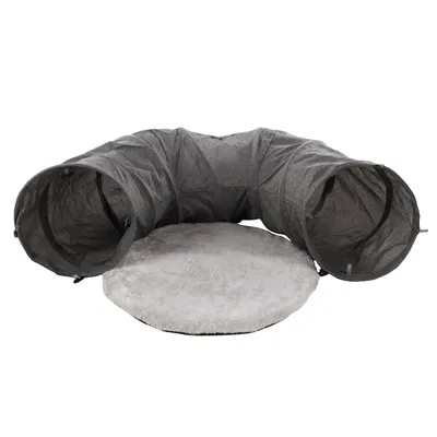 Jeu Tunnel interactif pour chat Gris foncé avec balle 95 cm