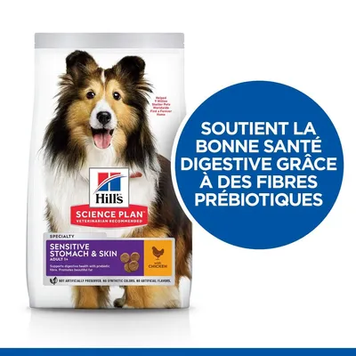 HILL'S -   CHIEN SCIENCE PLAN ADULTE MEDIUM SENSITIVE STOMACH SKIN POULET
