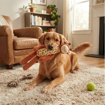 Jeu sonore pour chien Garfa la Girafe en peluche