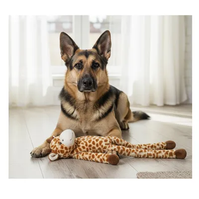 Peluche Girafe grand yeux pour chien