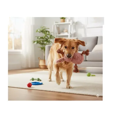 Lapin en peluche pour chien avec cordes et couineur