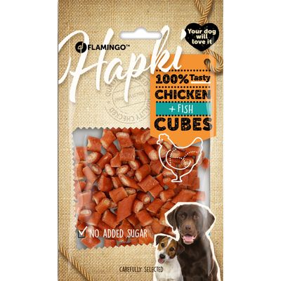 Friandises Hapki Morceaux au Poulet et au Poisson  85 g pour Chien