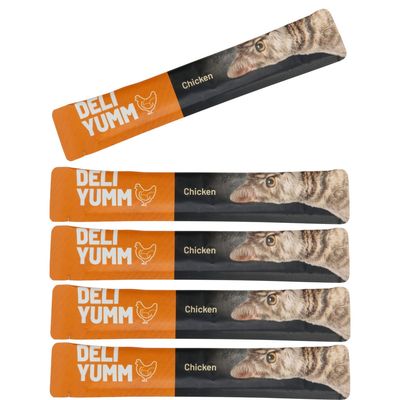 Friandise Deli Yumm Pâté Contrôle des Boules de Poils au poulet 5 x 14 g (7